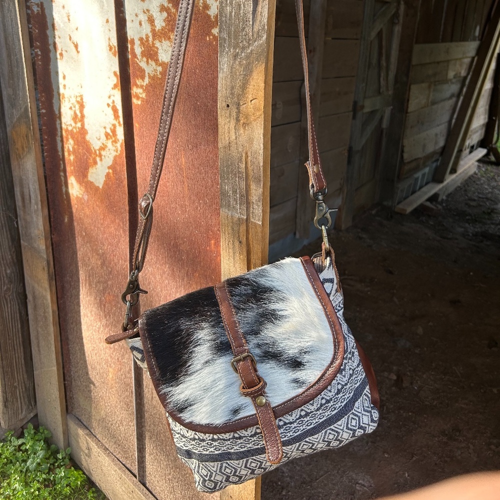 Myra Authentic Cowhide Leather Satchel